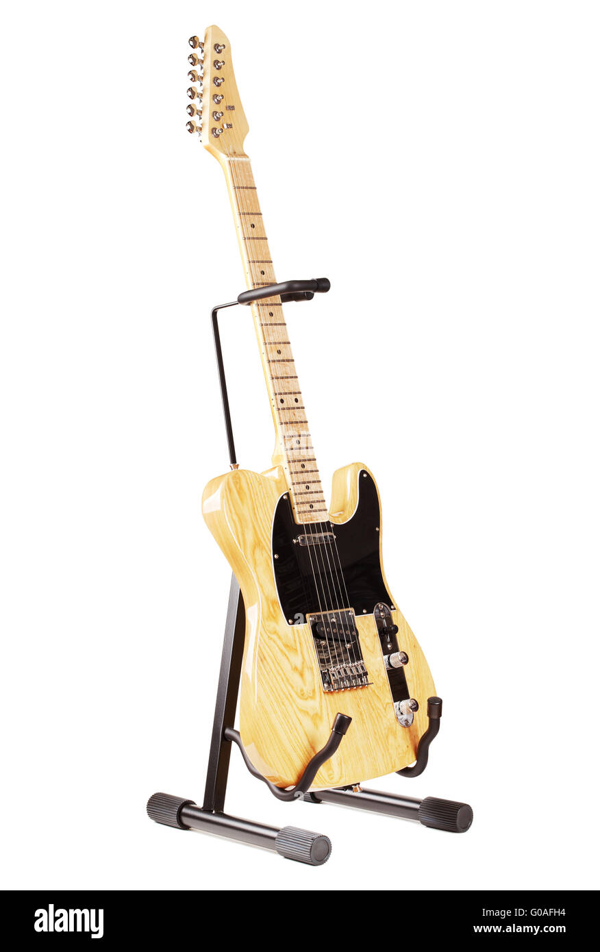 Electric Guitar On Stand Stock Photo Alamy