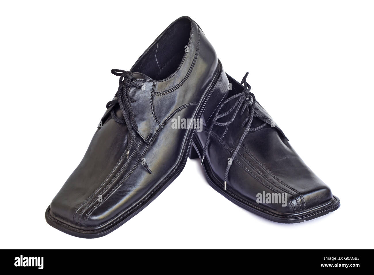 Man's shoes of black color on a white background Stock Photo - Alamy