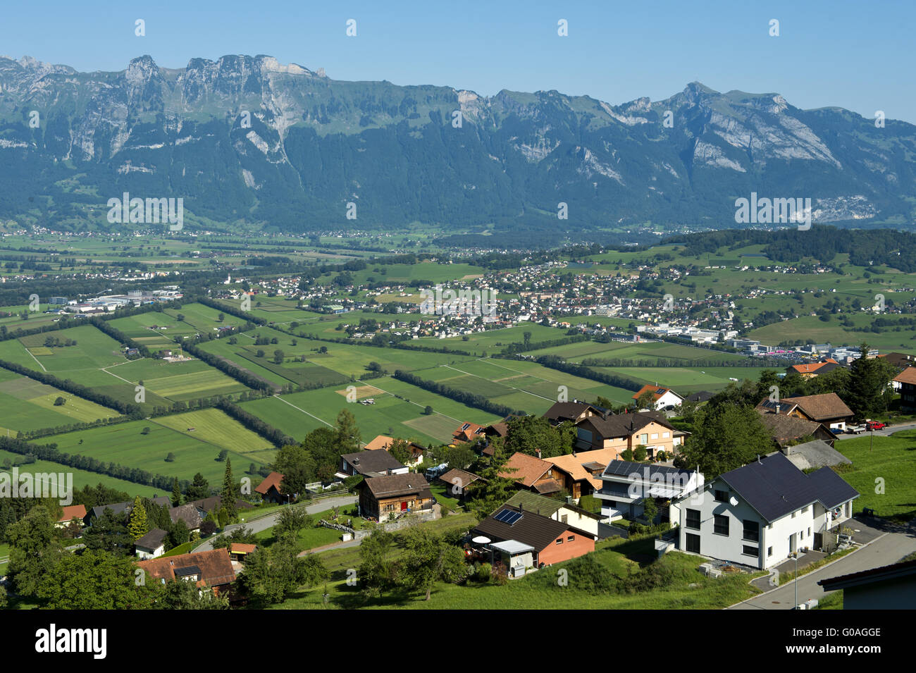 View from Planken across the Rhine valley Stock Photo