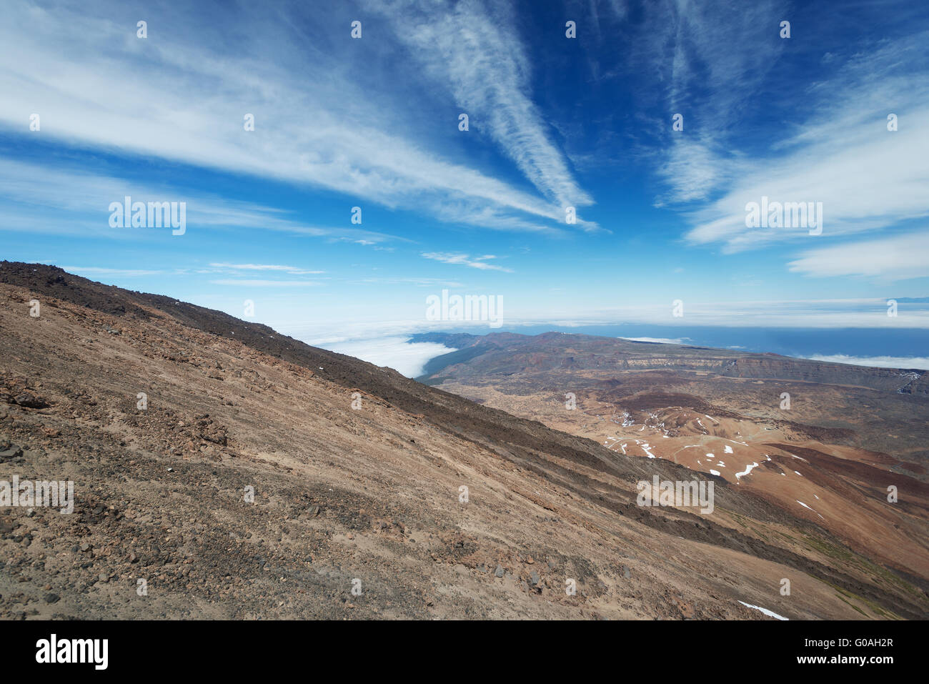 Teide volcano at National Park view from top Stock Photo