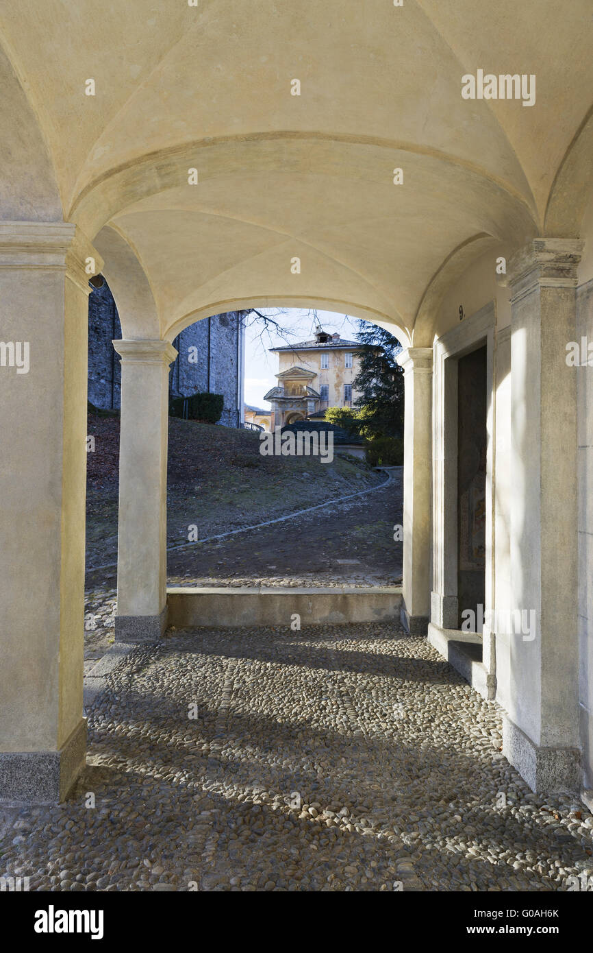 Renaissance chapels on the Holy Mountain, Varallo Stock Photo