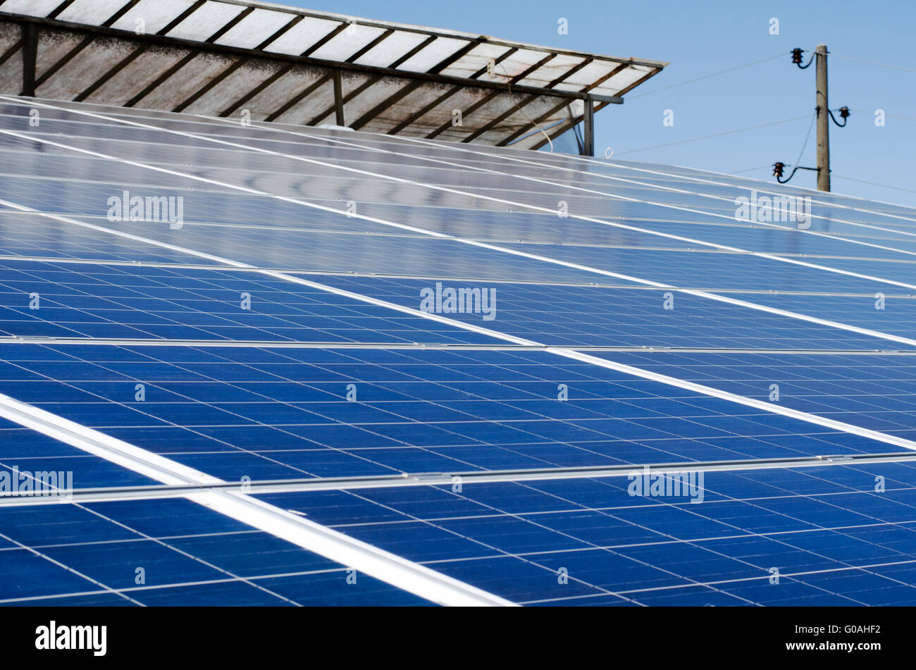 Solar panels for renewable energy production Stock Photo - Alamy