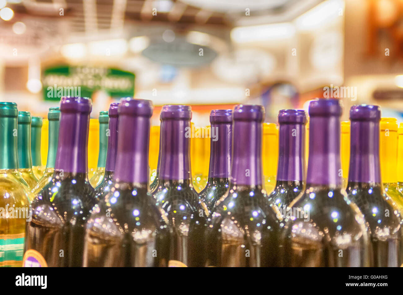 Bottles of wine shot with limited depth of field Stock Photo