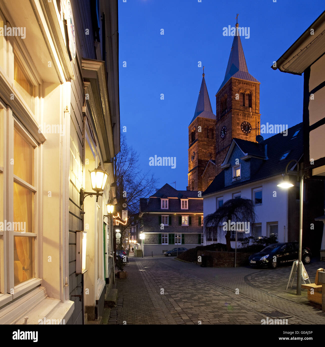 Old Town with St. Mary's Church, Schwelm, Germany. Stock Photo