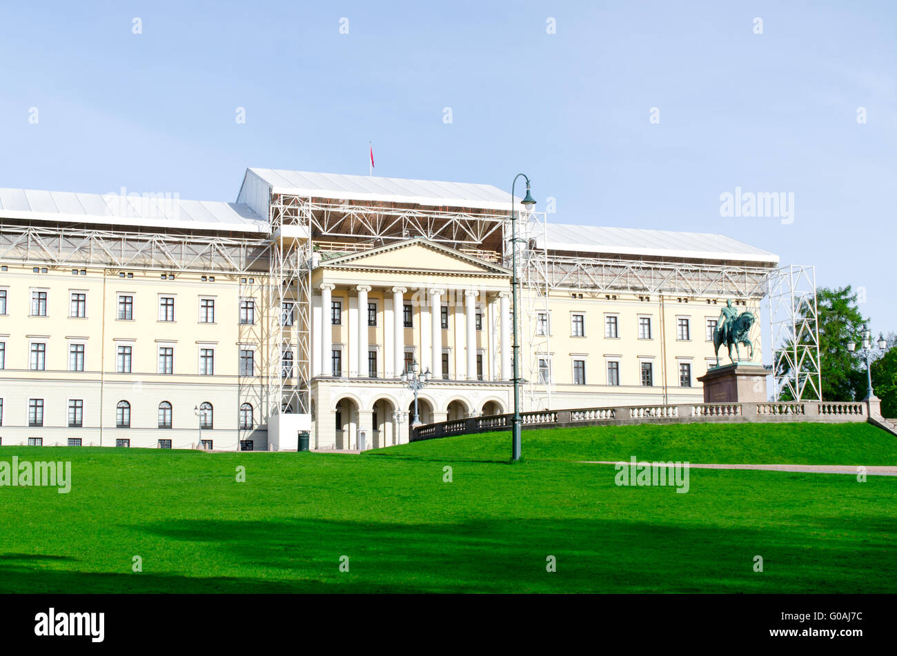 Royal Palace under construction in Oslo Norway Stock Photo