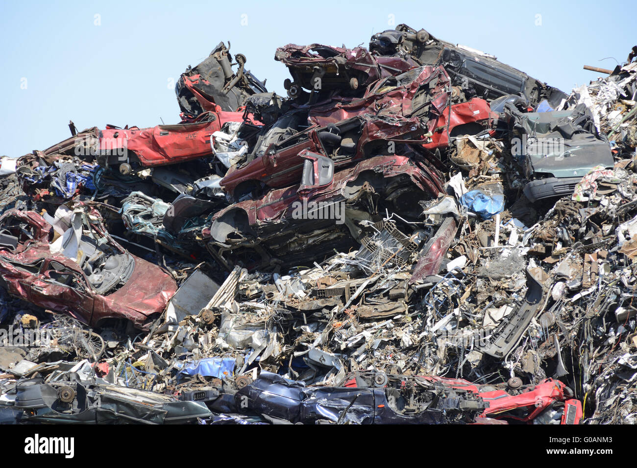 stockpile of car wrecks Stock Photo