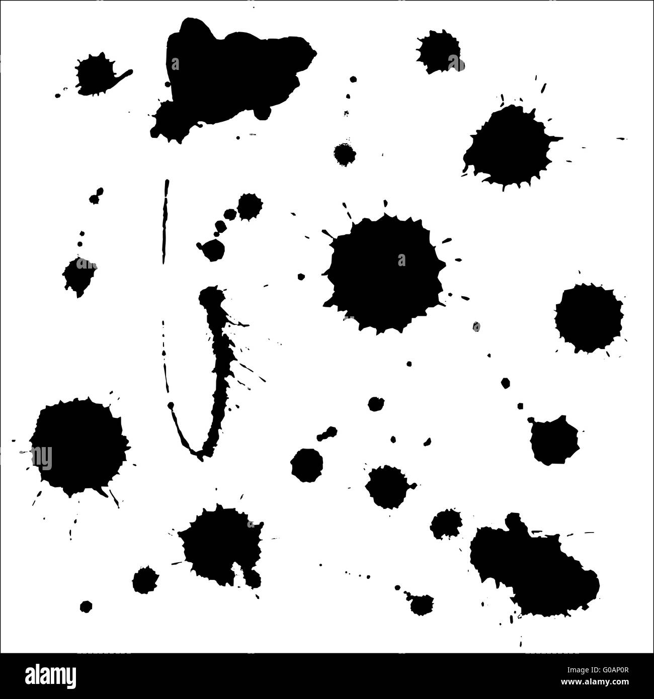 Set collection of Ink blot isolated on white background Stock Photo Alamy