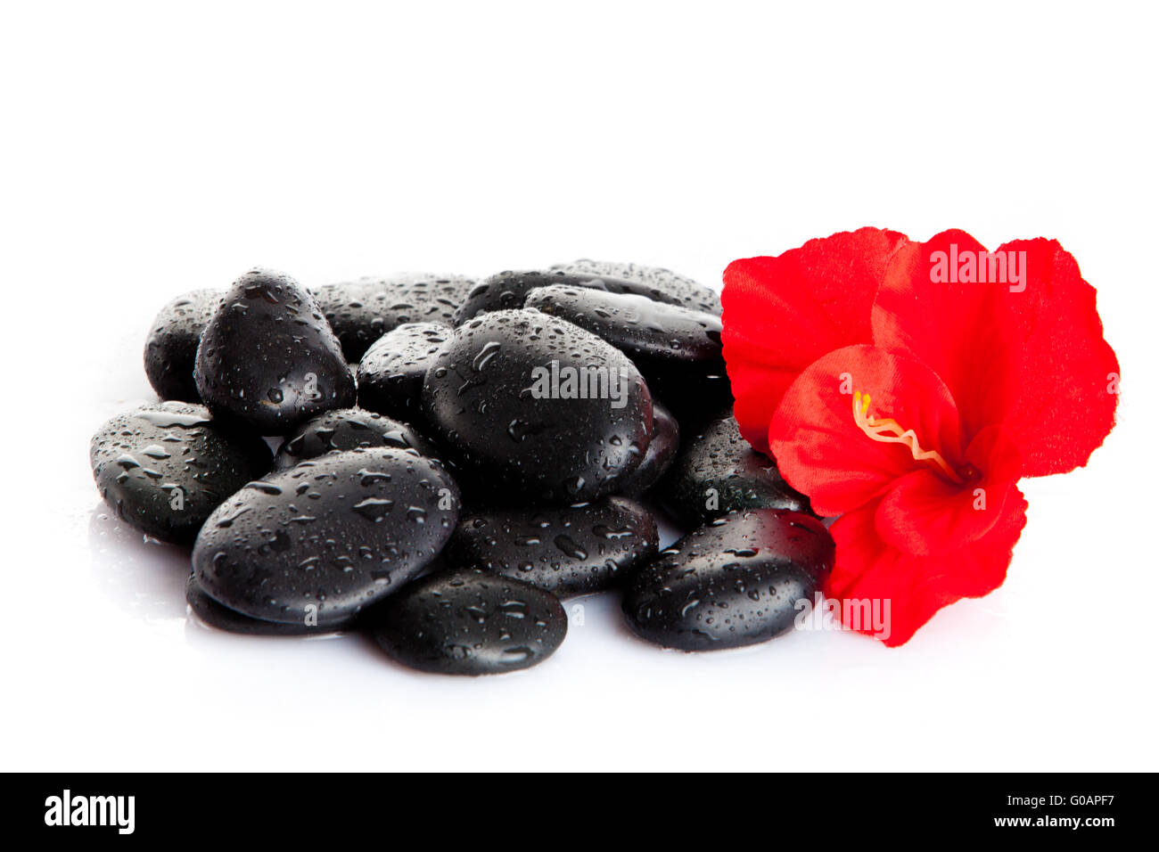 Spa hot stones white background hi-res stock photography and images - Alamy