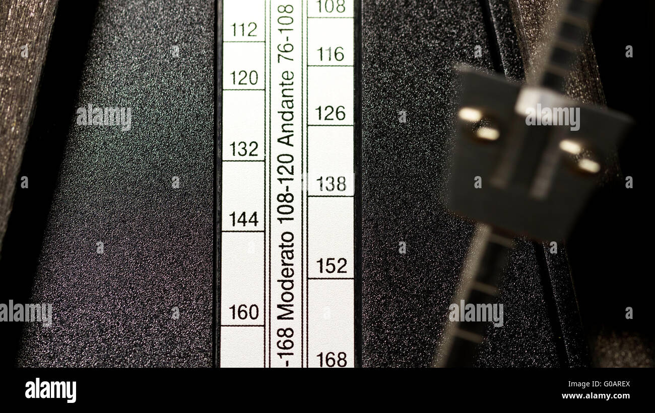 Closeup Of Wooden Metronome Tempo Setting Strip And Arm Stock Photo Alamy