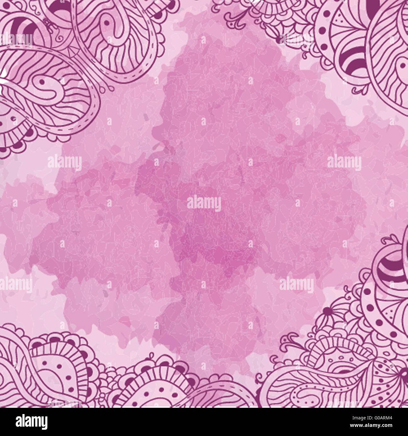 Seamless pattern with abstract hand drawn flowers Stock Photo - Alamy