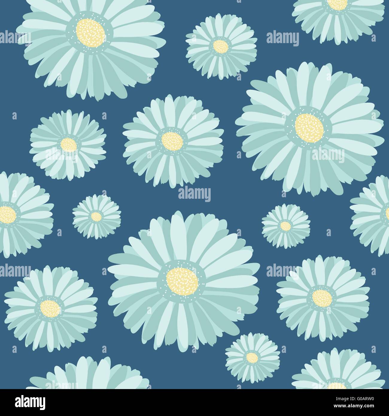 Seamless pattern with abstract hand drawn flowers Stock Photo - Alamy