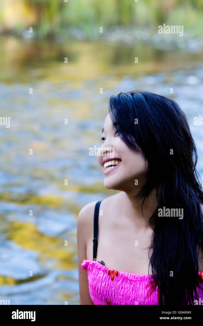 Smiling japanese woman hi-res stock photography and images - Alamy