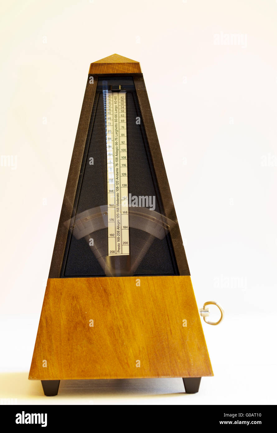 Metronome With Blurred Arm Moving Wooden Mechanical Stock Photo Alamy