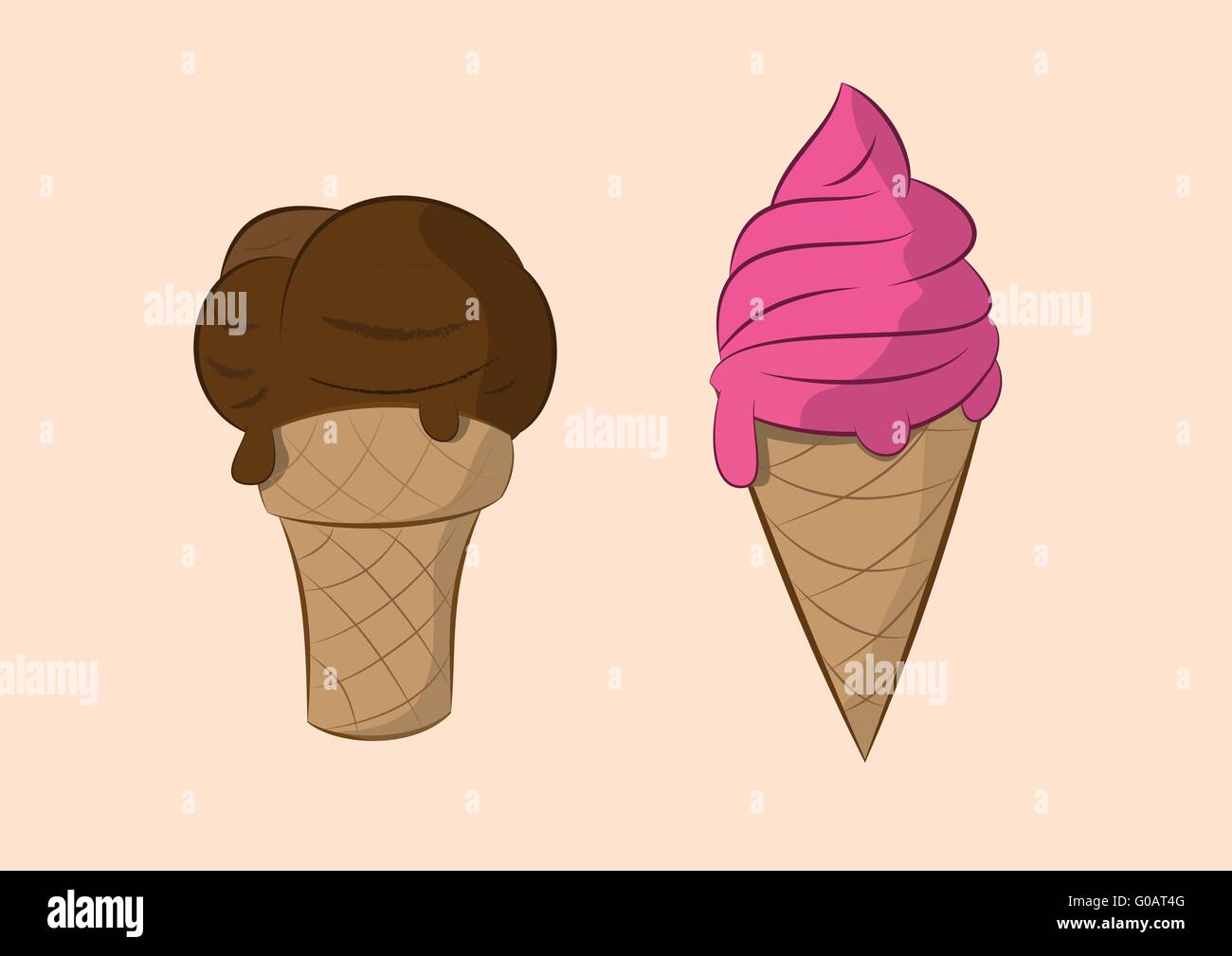 vector illustration of ice cream cones Stock Vector