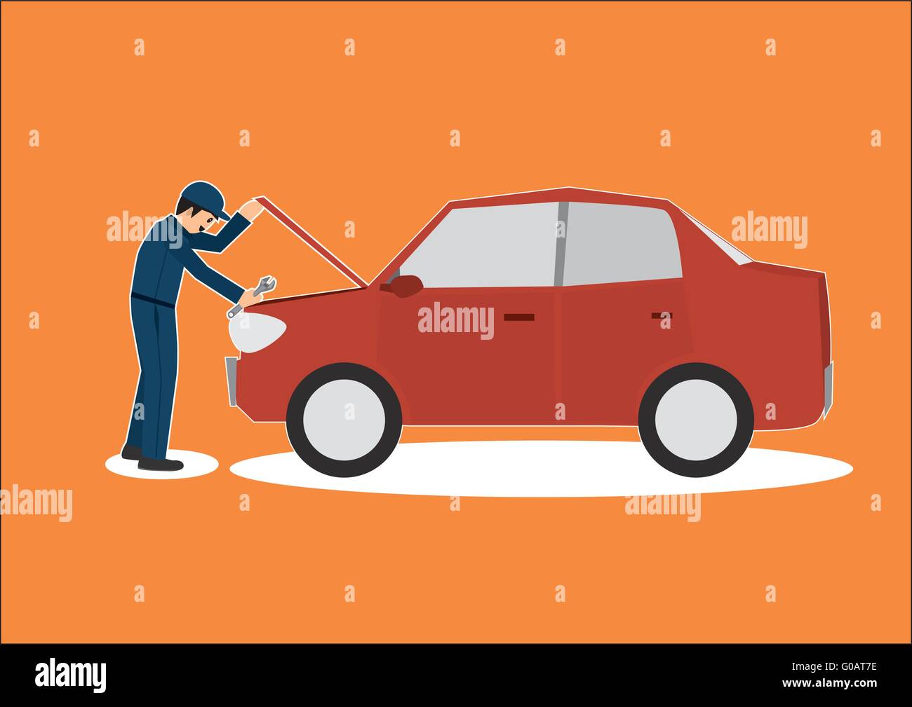 vector cartoon of car mechanic repairman working in garage Stock Vector  Image & Art - Alamy