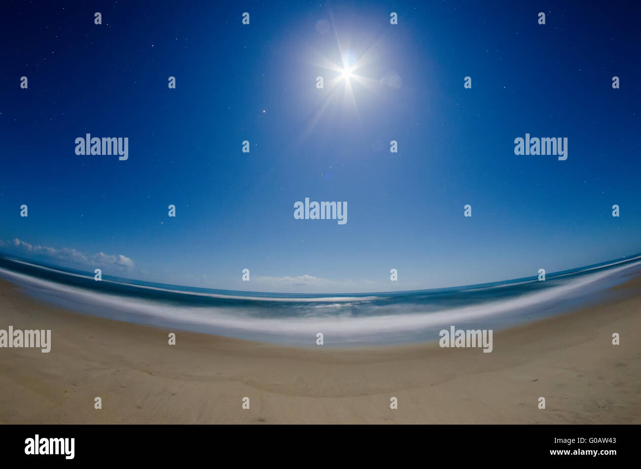 night at the beach of atlantic ocean with moon light Stock Photo - Alamy