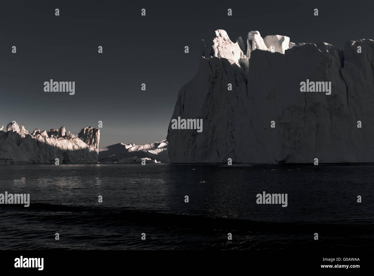 Icebergs at Disco Bay, Greenland Stock Photo