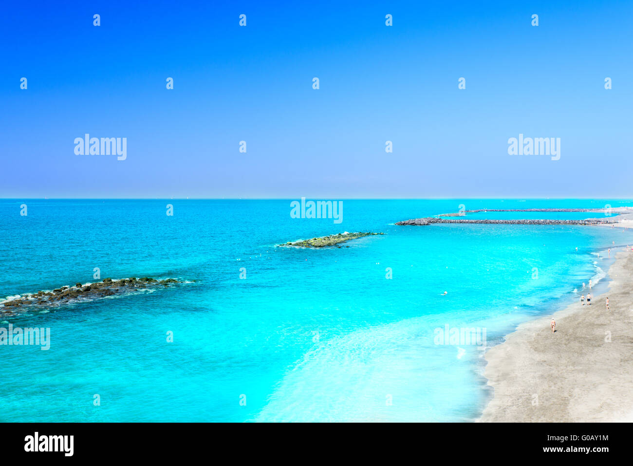 Beautiful sea water of tropical beach at spring Stock Photo
