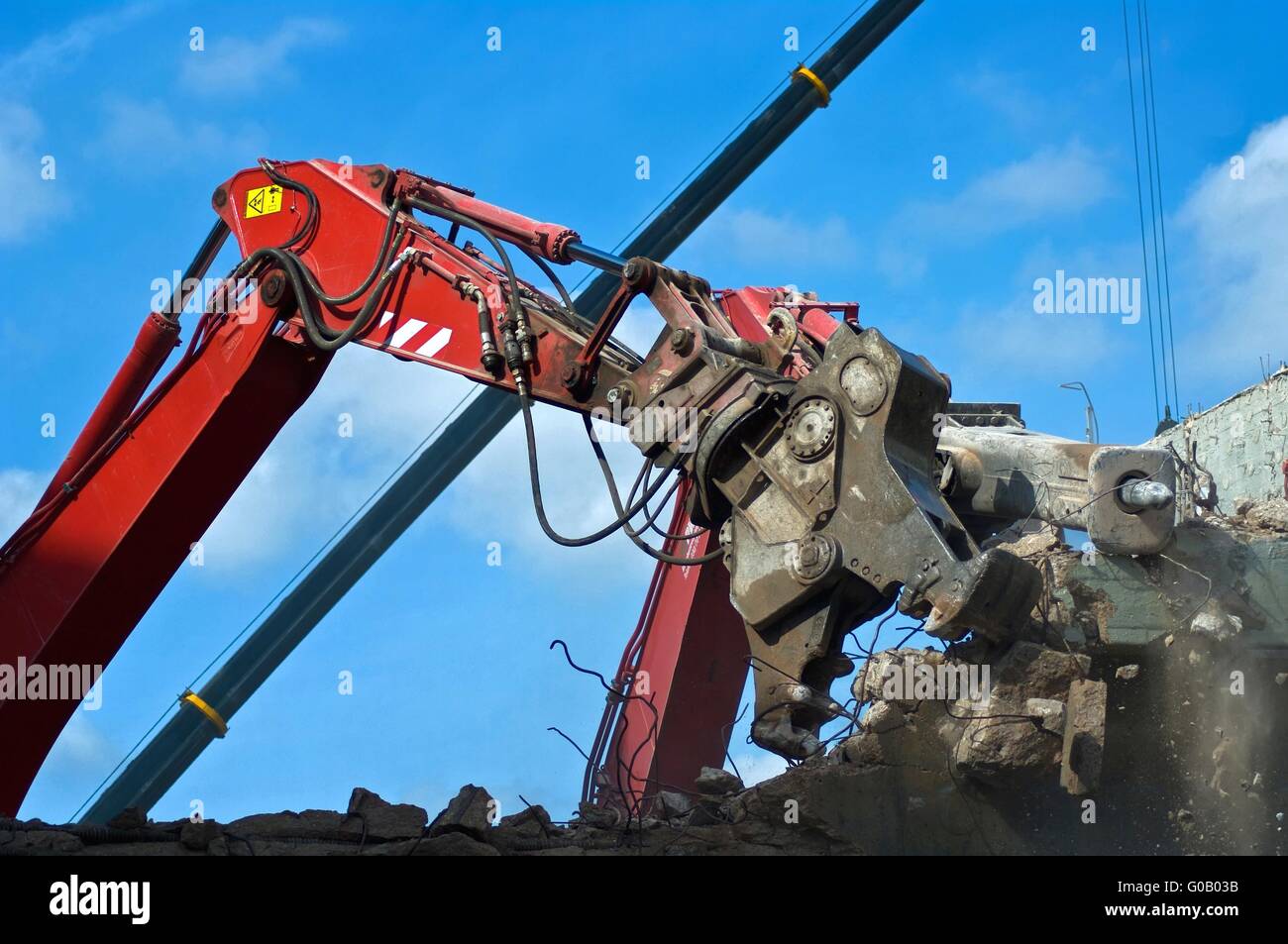 Excavator crane building site in Berlin Stock Photo