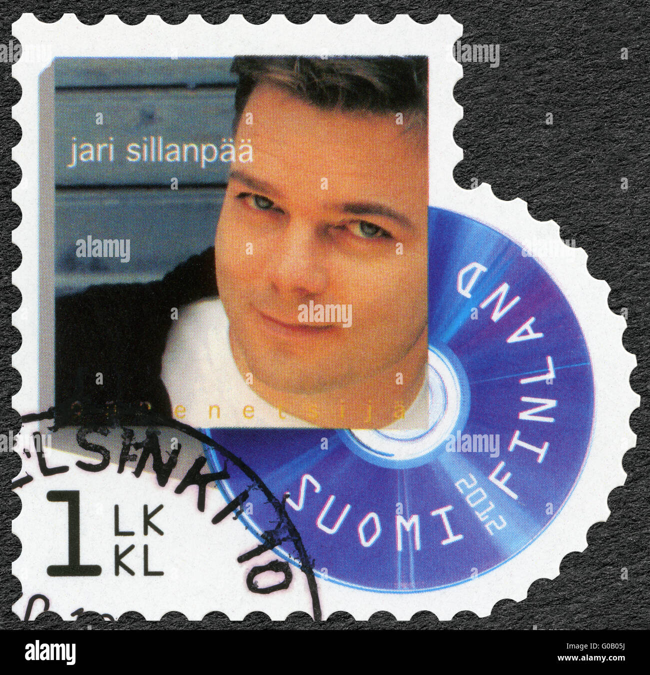 FINLAND - 2012: shows Jari Sillanpaa, series on Finnish music has reached the 1990's Stock Photo