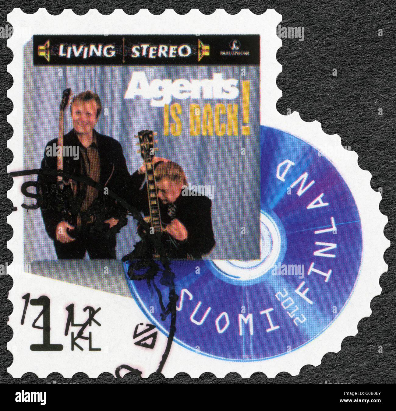FINLAND - 2012: shows band Agents, series on Finnish music has reached the 1990's Stock Photo