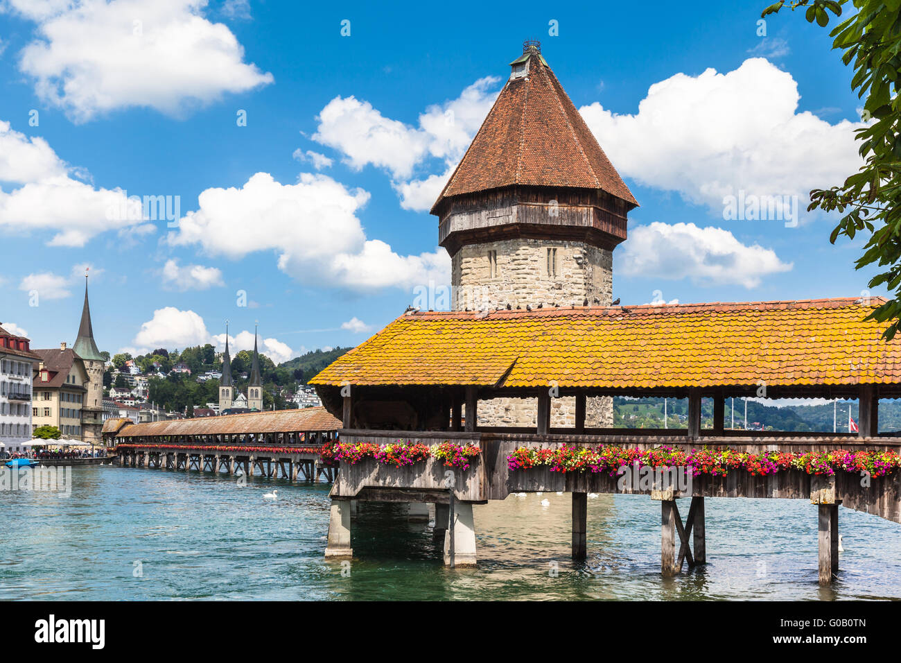 The chapel bridge in Lucerne, Switzerland Stock Photo Alamy