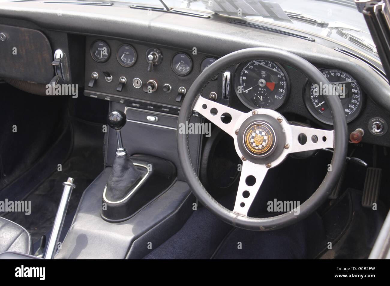 cockpit of a sportscar Stock Photo