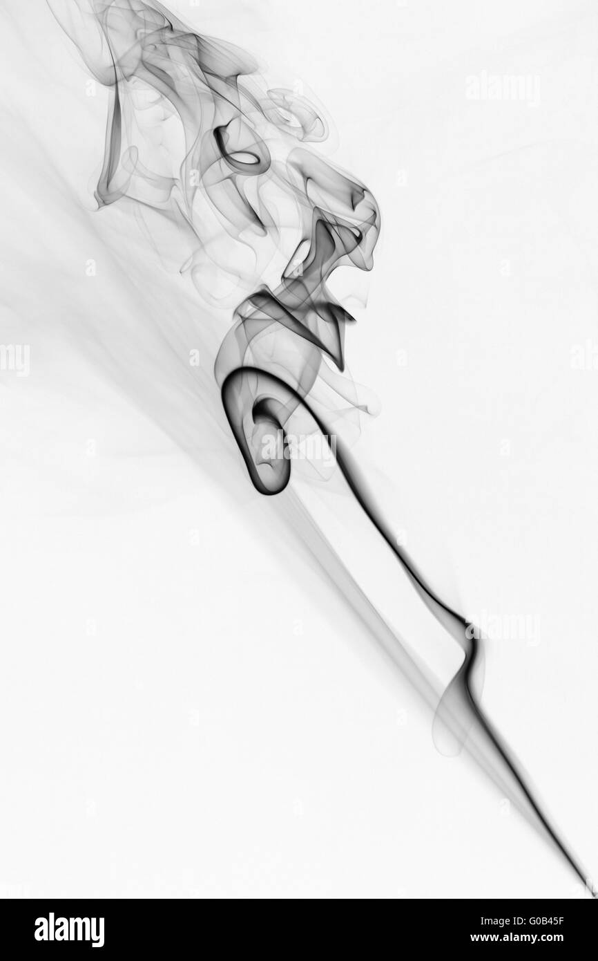 The abstract figure of the smoke on a white background Stock Photo - Alamy