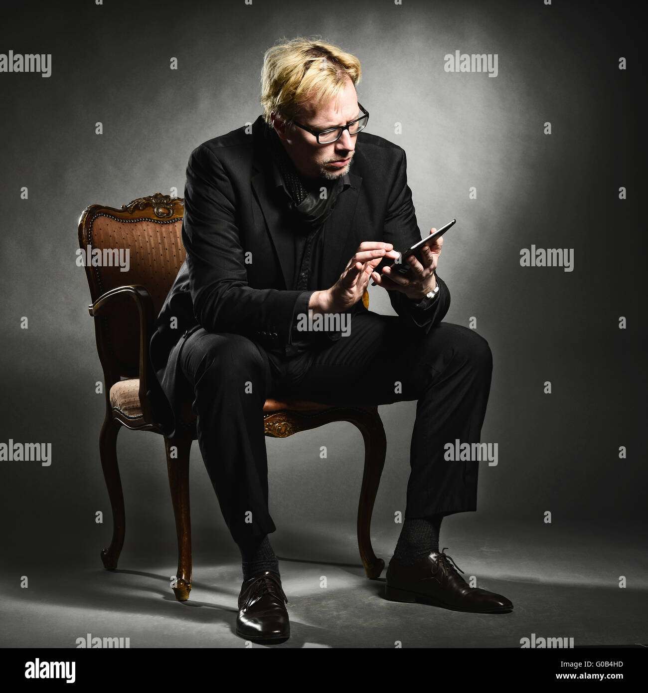 man with mobile Stock Photo