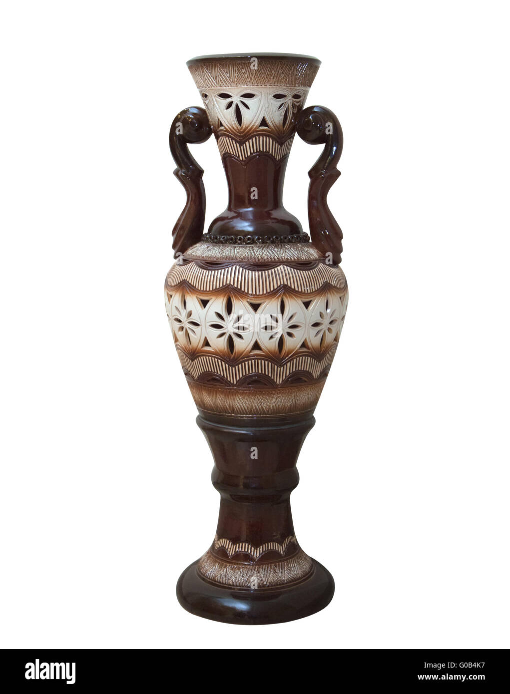 Decorative ceramic vase isolated over white background Stock Photo - Alamy