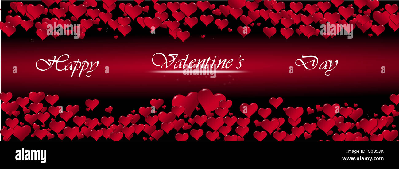 Illustration of hearts for a Valentine's Day on a red background Stock ...