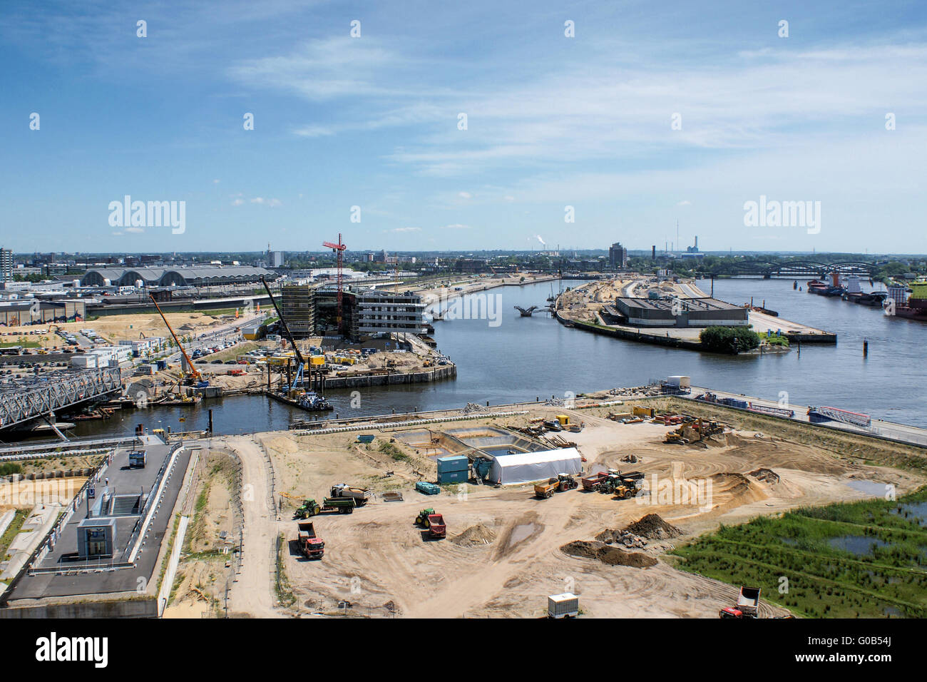 look at the construction-site of port-city,Hamburg Stock Photo