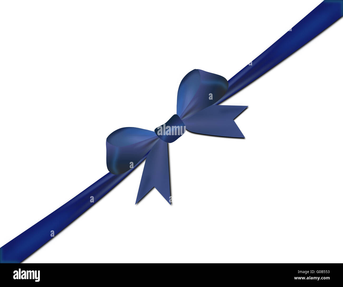 Blue bow isolated on a white background centered Stock Photo - Alamy