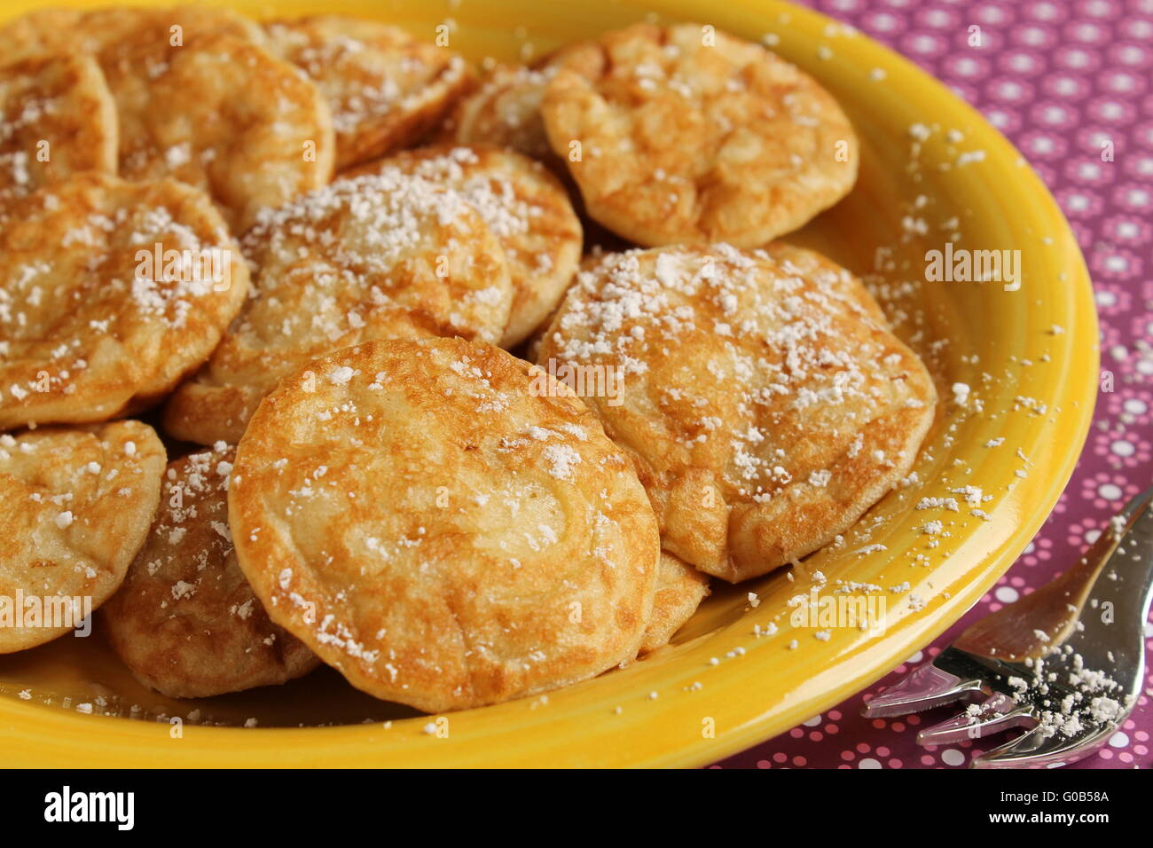 Dutch mini pancake Stock Photo