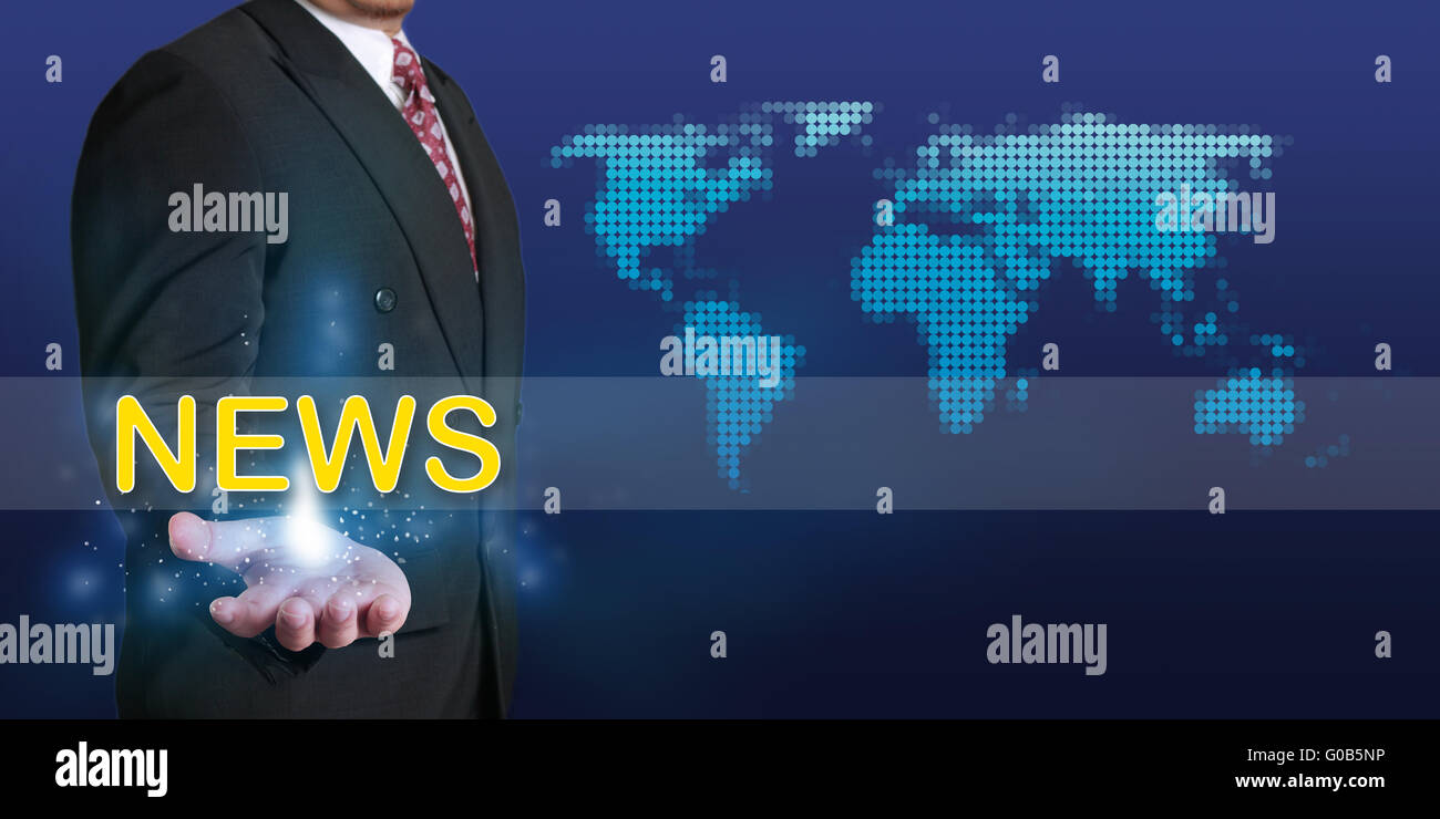 News Business Concept Stock Photo