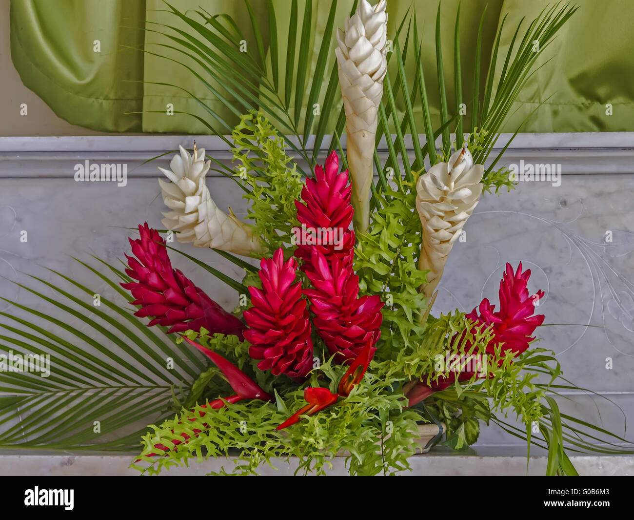 Church Flower Arrangement St. Grenada Stock Photo Alamy
