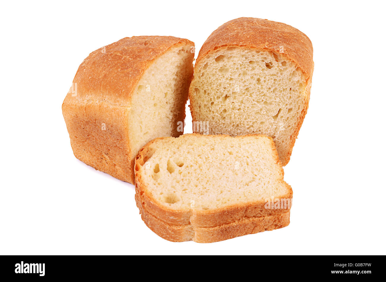 Loaf of white bread isolated on white background Stock Photo - Alamy