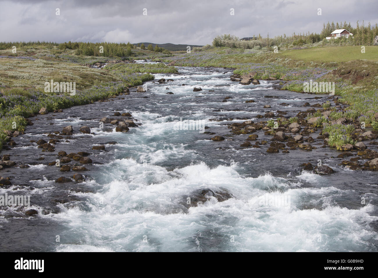 Powerful river, Iceland Stock Photo