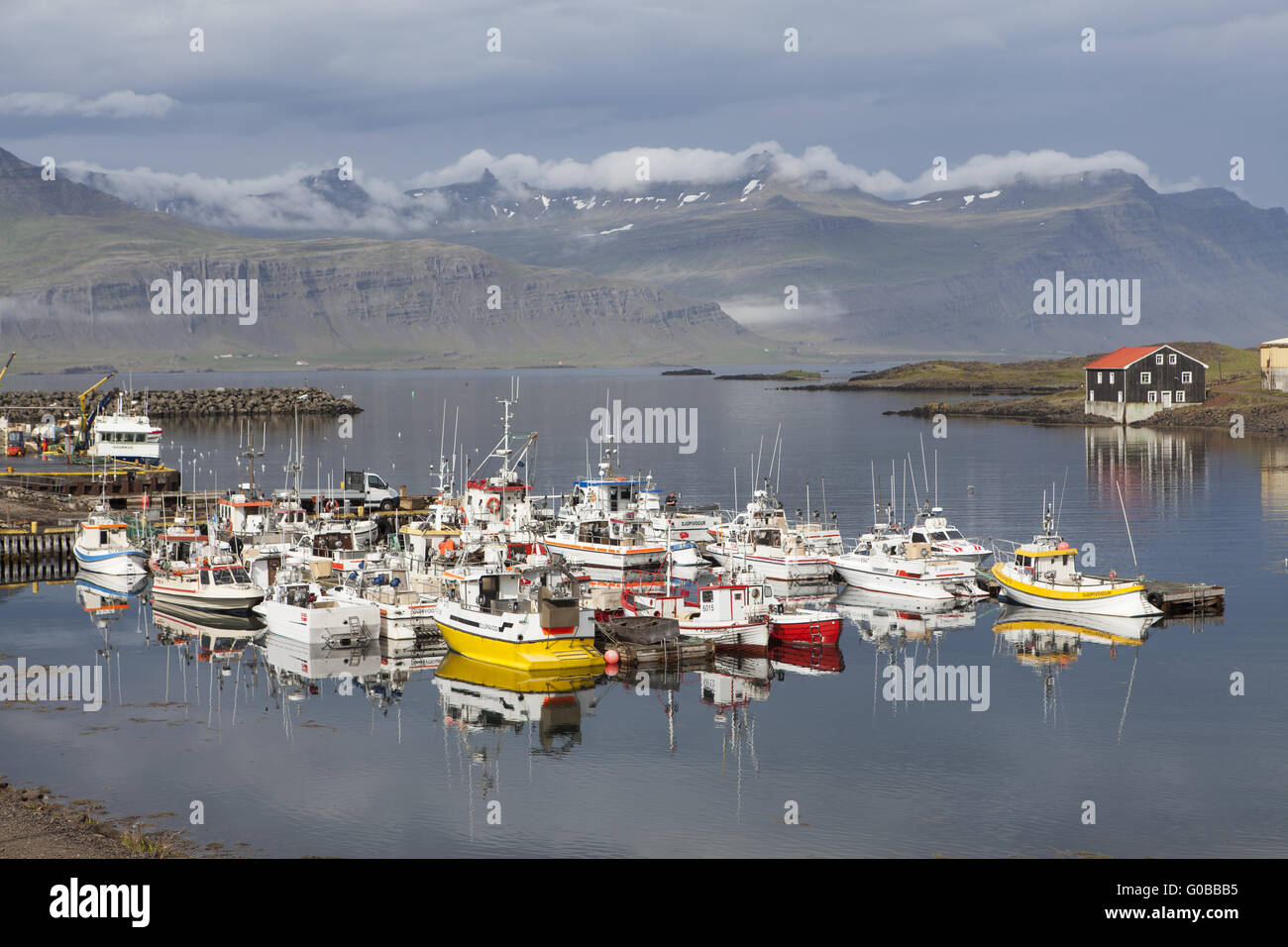 Harbour of Djúpivogur, Iceland Stock Photo