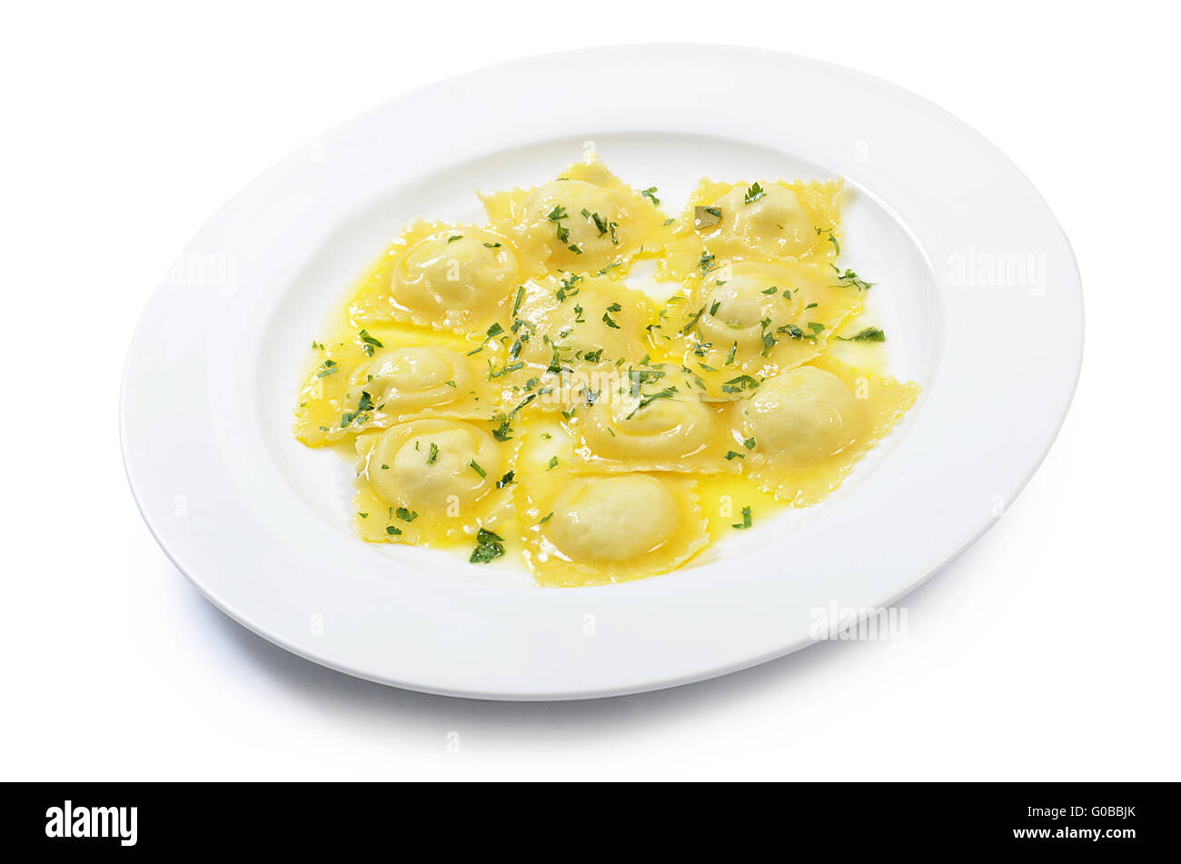 House ravioli a stuffing from ricotta and a potato with a butter Stock