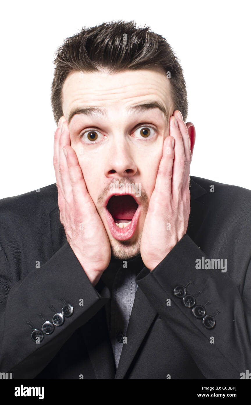 Portrait of successful businessman. Isolated on white Stock Photo - Alamy