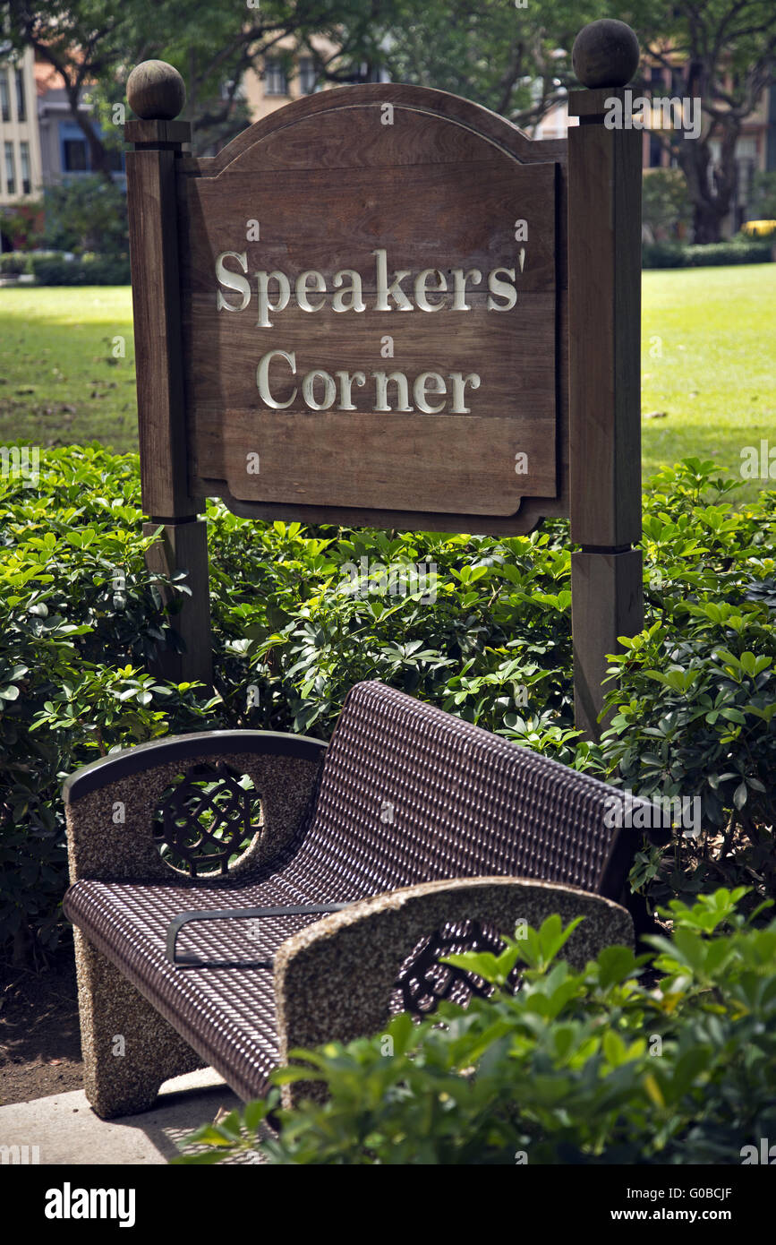 Political Speakers Corner at Hong Lim Park, Singap Stock Photo Alamy