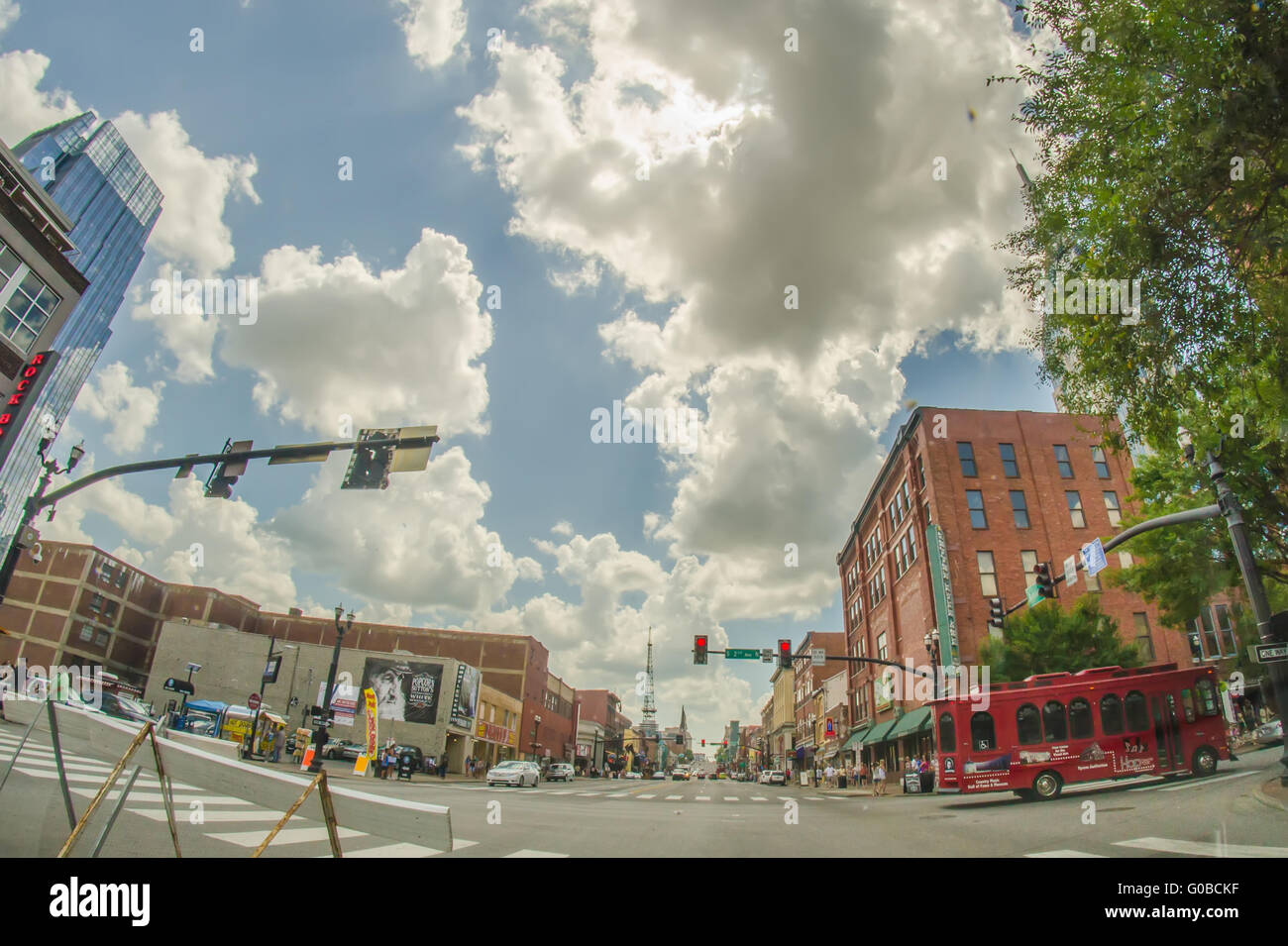 Nashville, Tennessee downtown skyline and streets Stock Photo