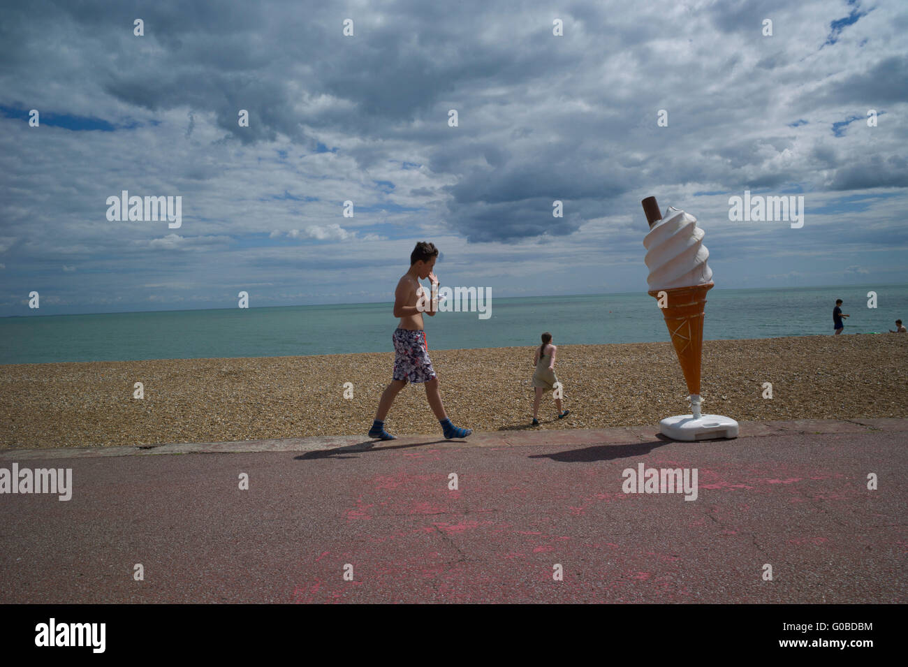 Bexhill on Sea England July 2015 Ice cream by the sea Stock Photo