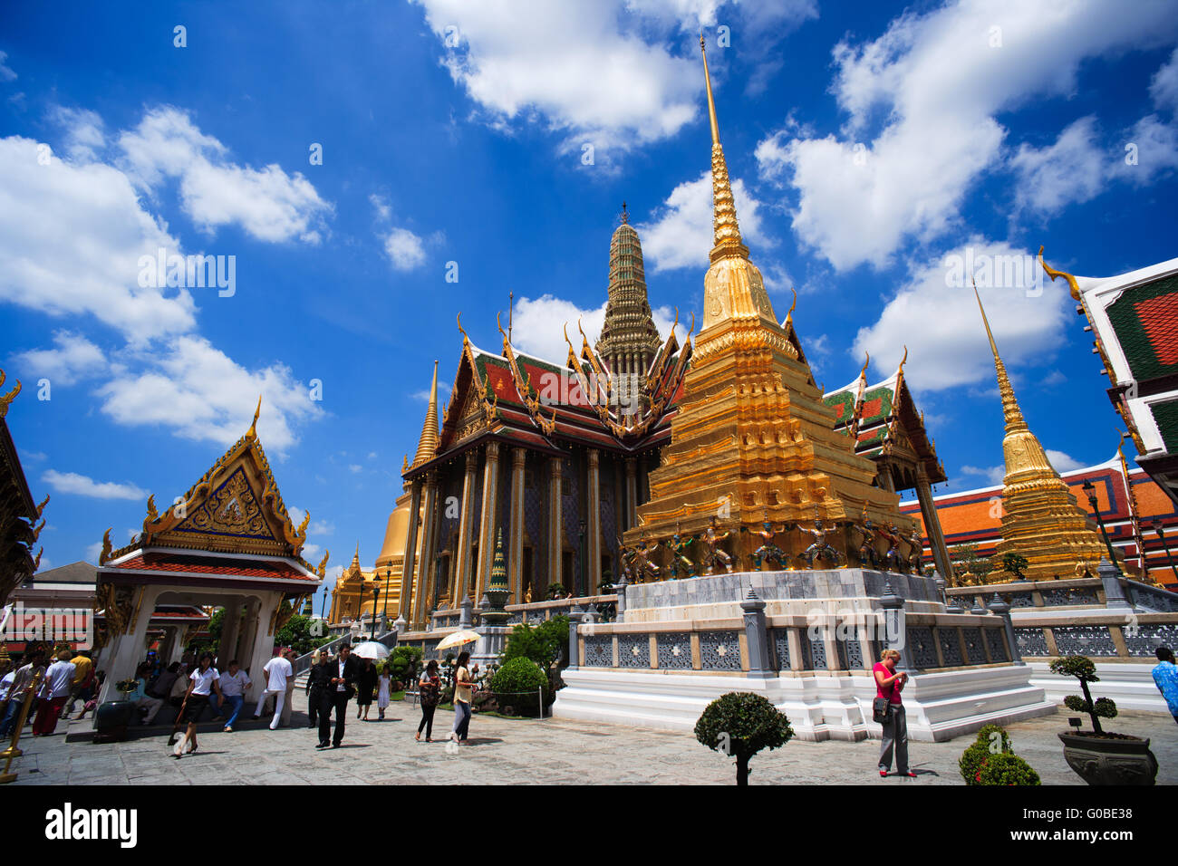 Wat Phra Kaew, aka the Temple of the Emerald Buddha, Bangkok, Thailand. Stock Photo
