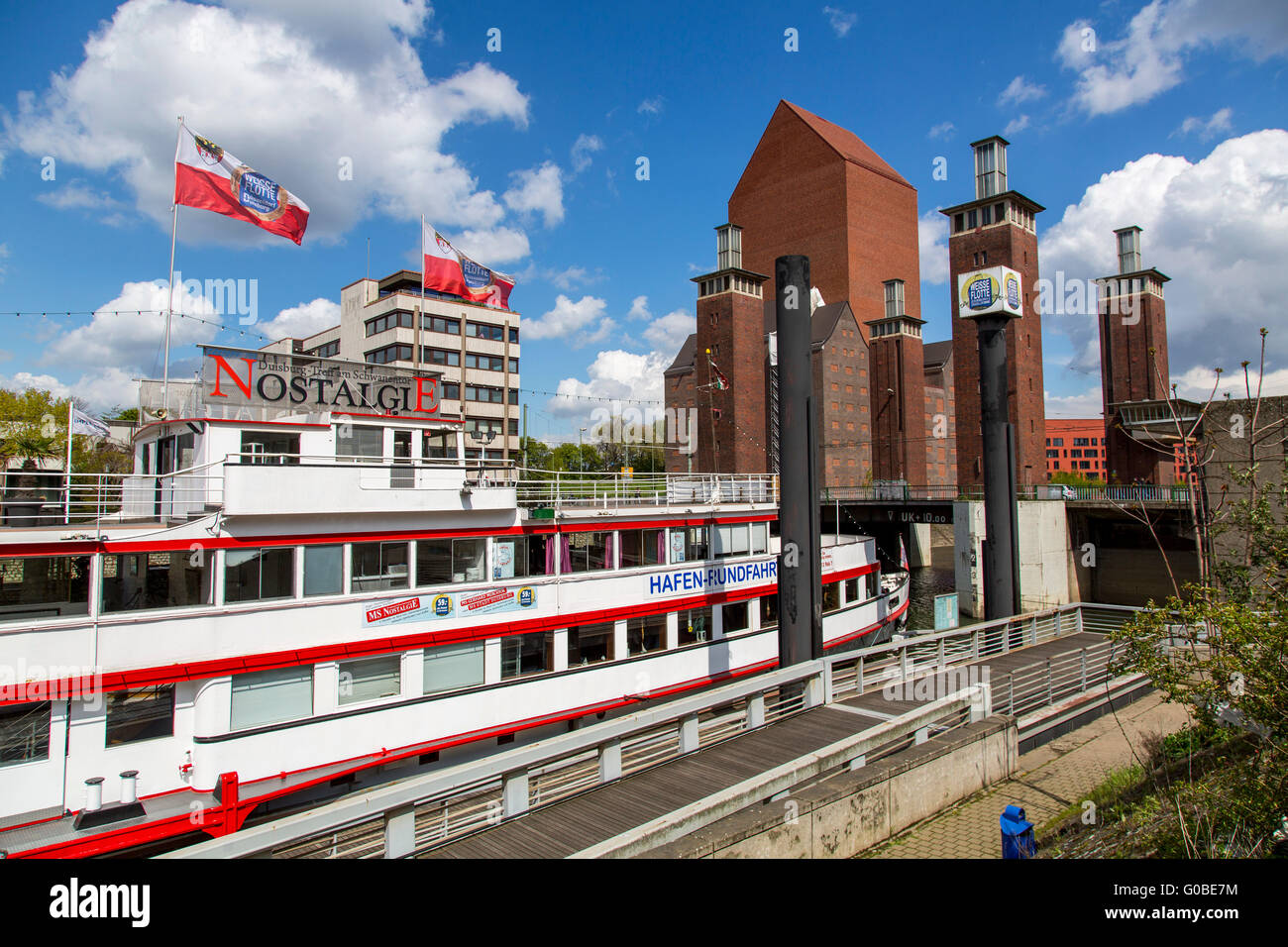 The Innenhafen, Inner Harbor Duisburg, was a central harbor at river Rhine, transformed in a cultural, office and living place, Stock Photo