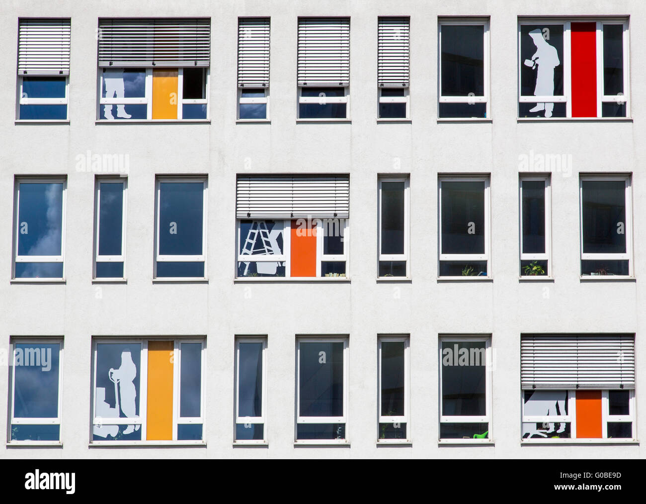 Building, facade of the job center in Duisburg, Stock Photo