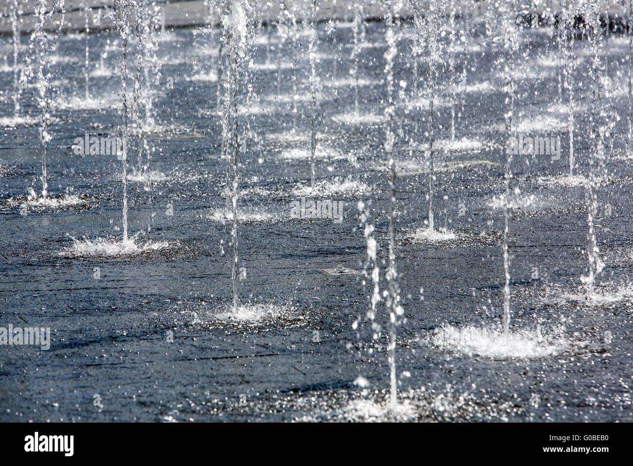 Fountain, embedded in the ground, water fountains, Stock Photo