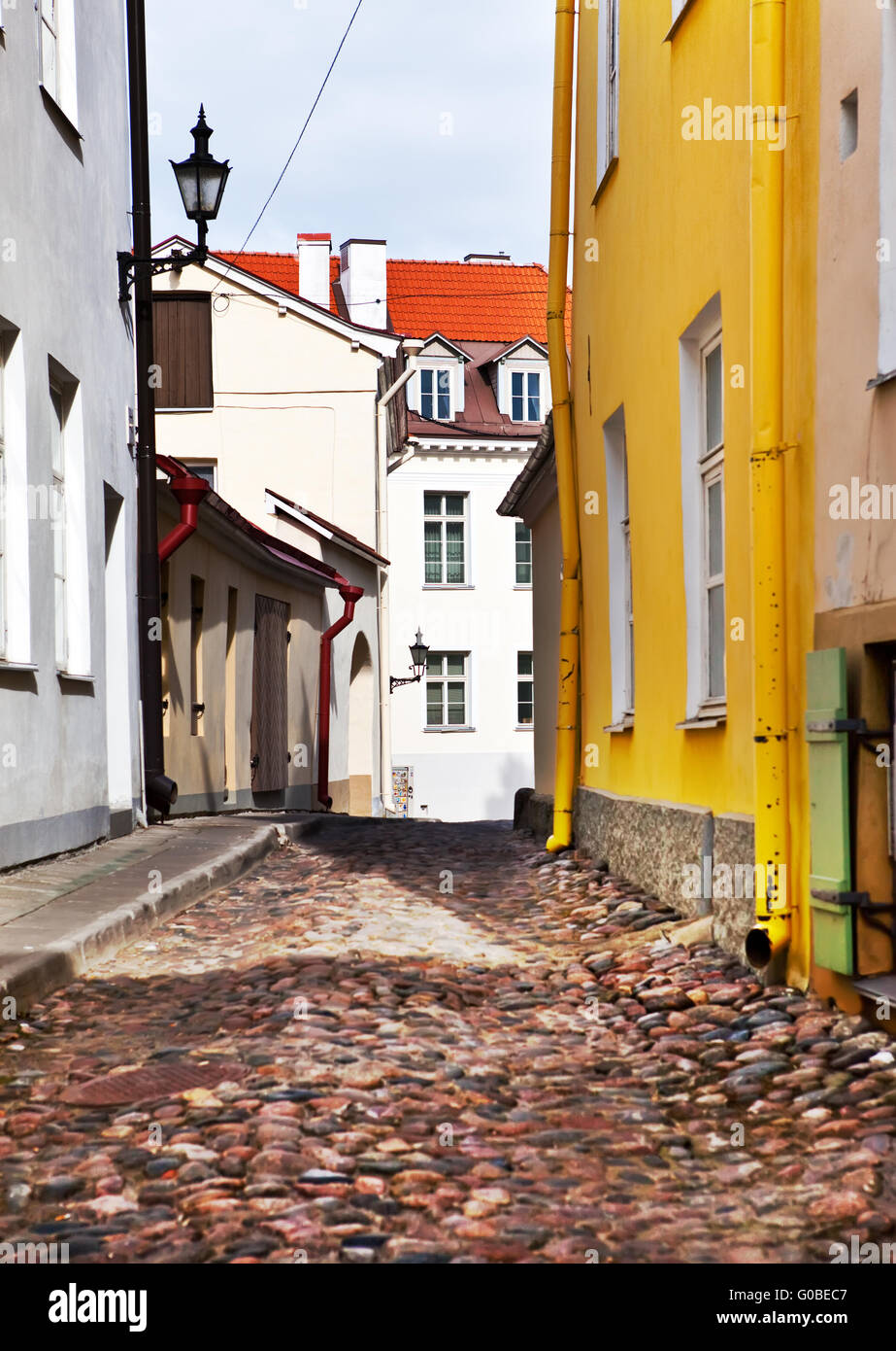 Old houses on the Old city streets. Tallinn. Eston Stock Photo Alamy