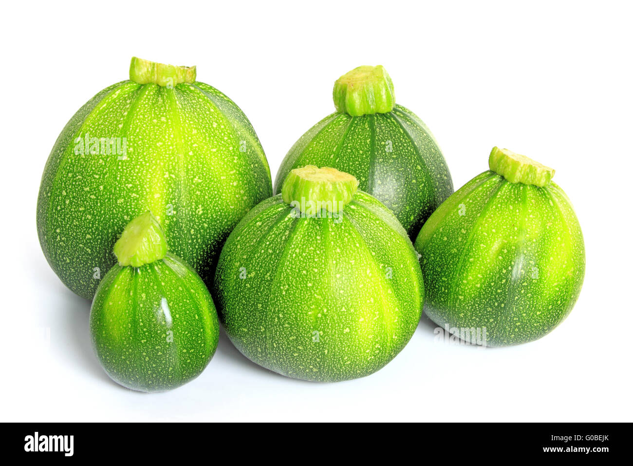 Round courgettes Stock Photo